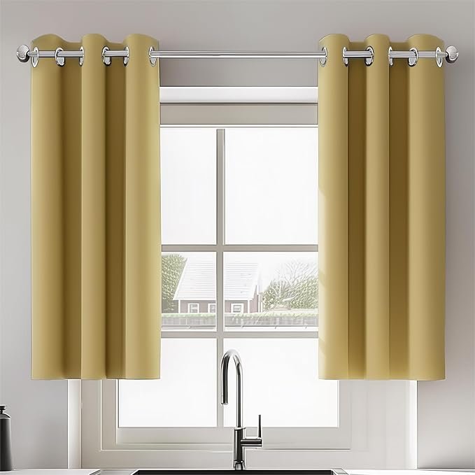 Yellow Living Room Blackout Curtains