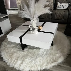 ORINOVA Round White Fluffy Faux Fur Rugs