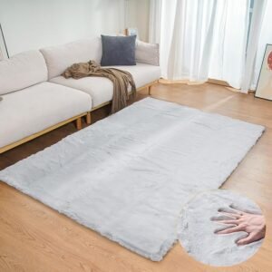 Faux Fur Rug 6x9 Plush Washable Area Rugs for Bedroom